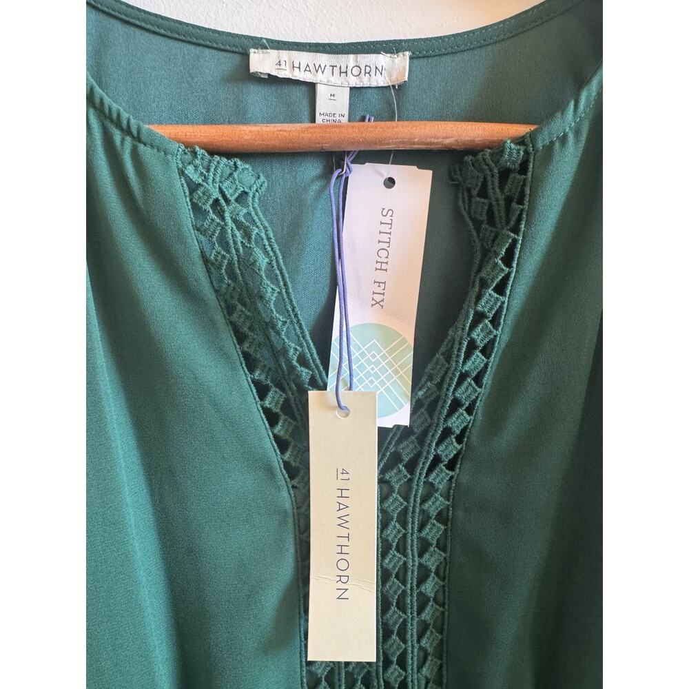 NWT 41 Hawthorn Bogota Dress Medium Emerald Green Tank Sleeveless Stitch Fix NEW - Picture 4 of 15